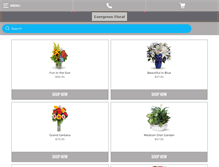 Tablet Screenshot of evergreenflorals.net